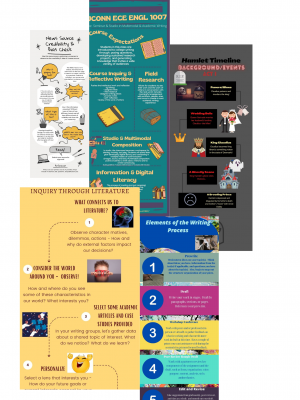 Collage of infographics created by ECE instructors